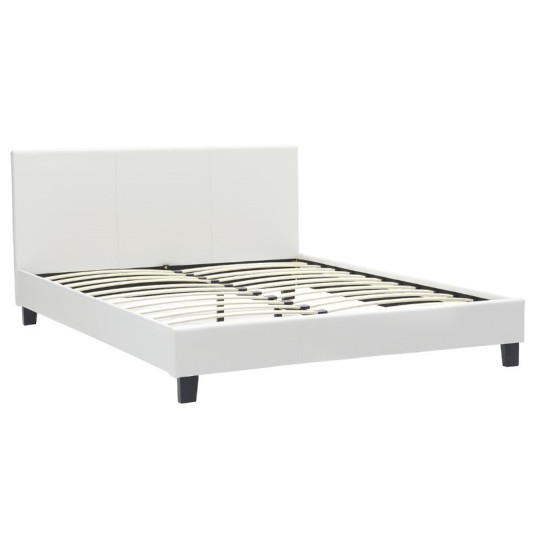 Krevat dopio Nevil pakoworld PU i bardhë mat 150x200