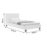 Shtrat Nevil pakoworld PU i bardhë mat 100x200