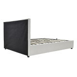 Krevat dopio Roi pakoworld PU me hapësirë magazinimi në të bardhë mat 160x200