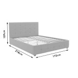 Krevat dopio Roi pakoworld PU me hapësirë magazinimi në të zezë mat 160x200