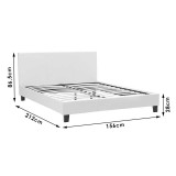 Krevat dopio Nevil pakoworld në pëlhurë gri të errët 150x200cm