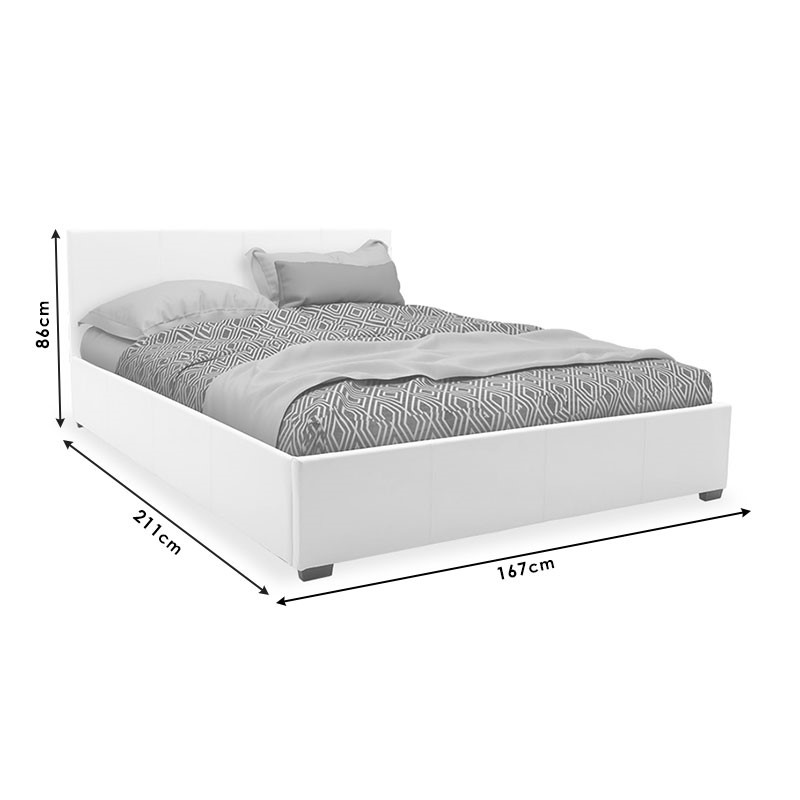 Krevat dopio Norse pakoworld me hapësirë magazinimi në tapiceri gri 160x200cm