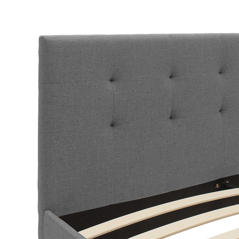 Krevat dopio Mago pakoworld në pëlhurë gri të errët 160x200cm