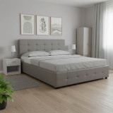 Krevat dopio Roi pakoworld PU me hapësirë magazinimi në gri mat 160x200cm
