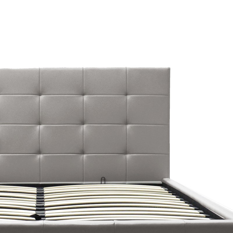 Krevat dopio Roi pakoworld PU me hapësirë magazinimi në gri mat 160x200cm