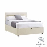 Krevat Molito pakoworld prej kadifeje në nuancë ekru me hapësirë magazinimi 120x200cm