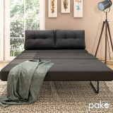 Kolltuk - krevat Fancy pakoworld me pëlhurë në ngjyrë gri të errët 150x92x77cm
