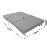 Kolltuk - krevat Fancy pakoworld me pëlhurë në ngjyrë gri të errët 150x92x77cm