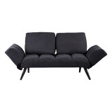 Divan-shtrat 3-vendësh Jackie pakoworld pëlhurë antracit-metal i zi 190x78x75cm