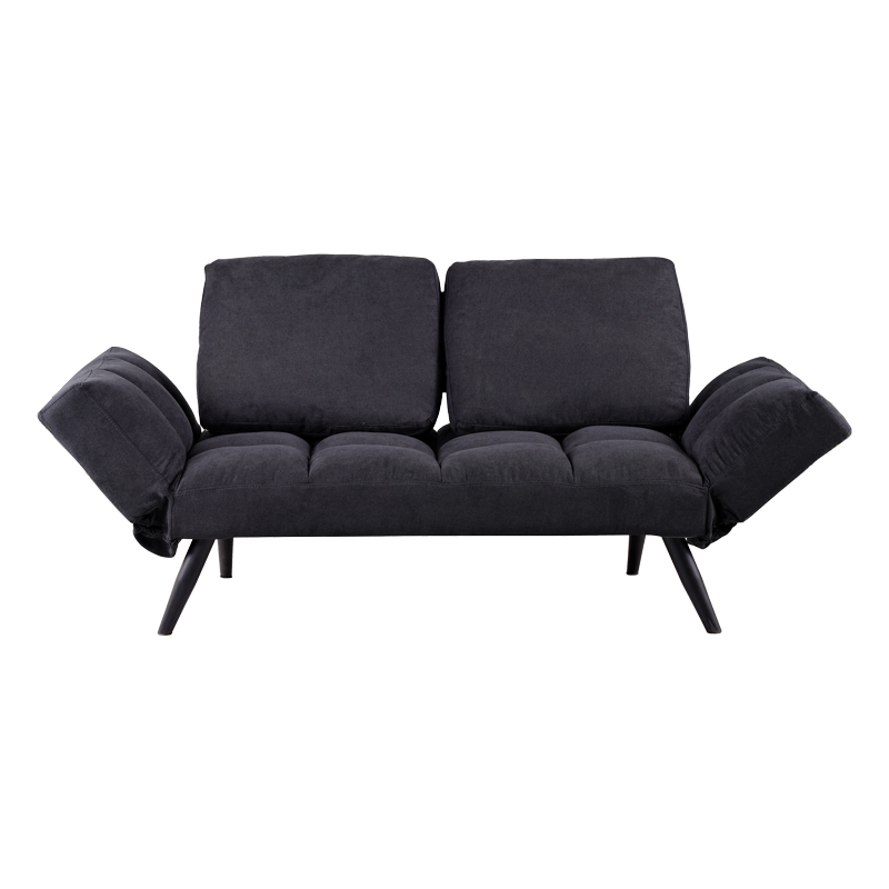 Divan-shtrat 3-vendësh Jackie pakoworld pëlhurë antracit-metal i zi 190x78x75cm