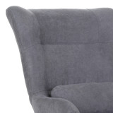 Fotel Rimbo pakoworld pëlhurë kadifeje gri e lehtë-këmbë metalike e zezë 66x81x102cm