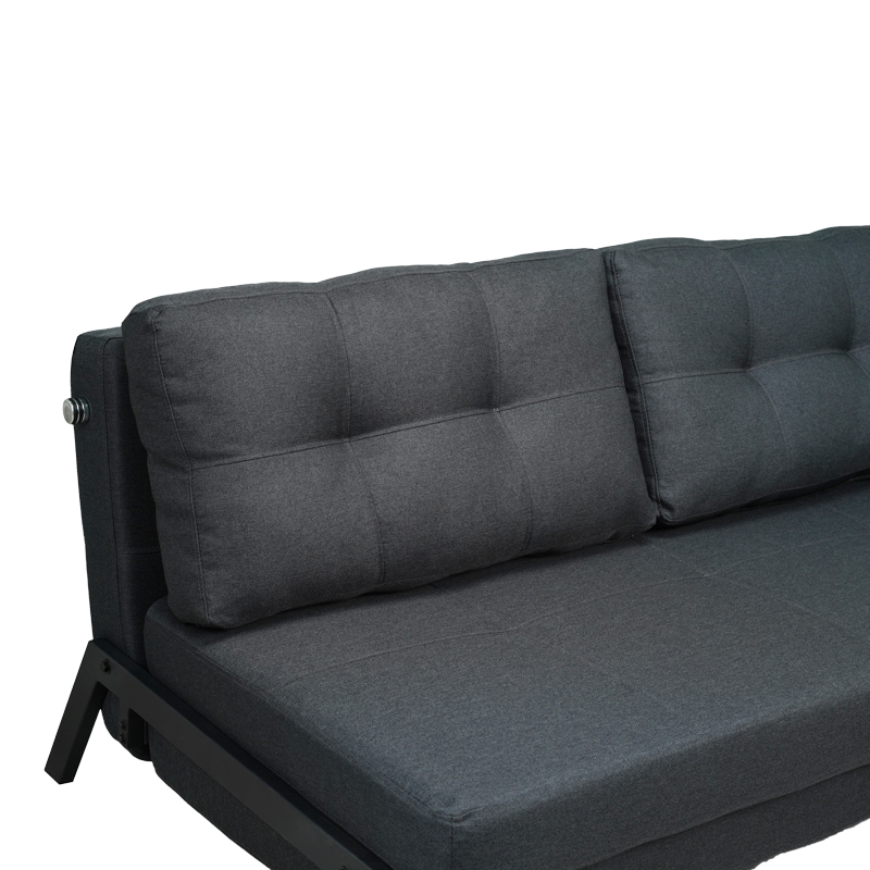 Divan-krevat 2-vendësh Fancy pakoworld me copë në ngjyrë gri të errët dhe këmbë të zezë 150x92x77cm