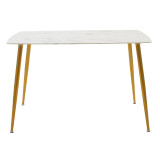 Tavolinë ngrënieje Paris pakoworld xham 8mm model mermeri-golden 120x80x75cm