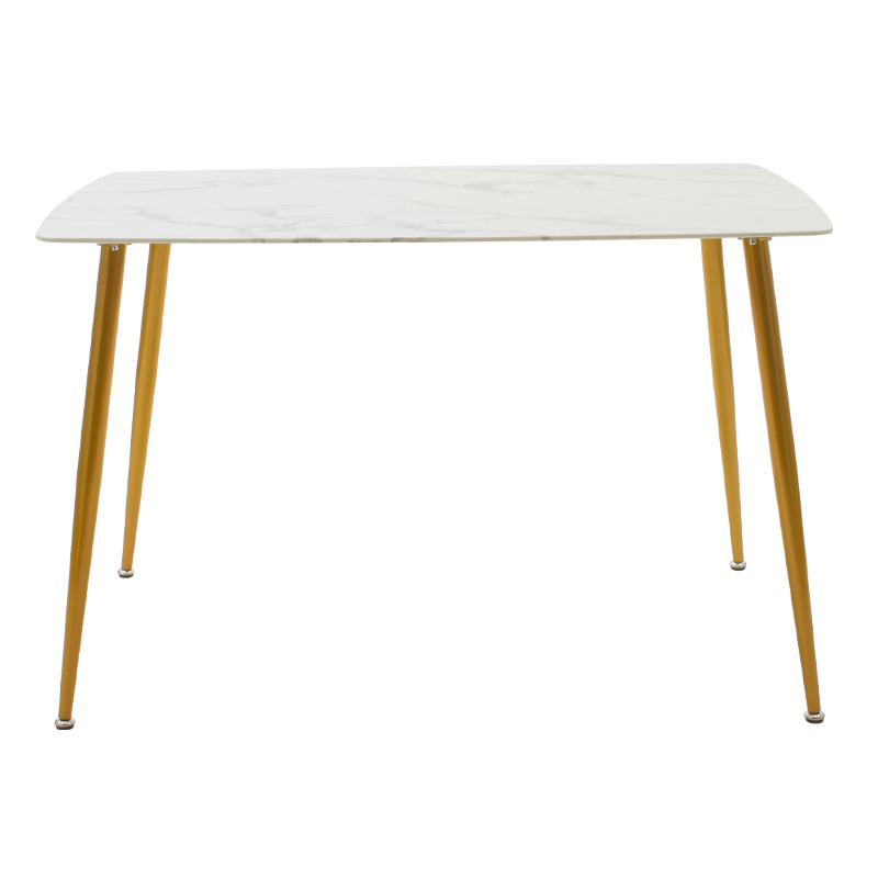 Tavolinë ngrënieje Paris pakoworld xham 8mm model mermeri-golden 120x80x75cm