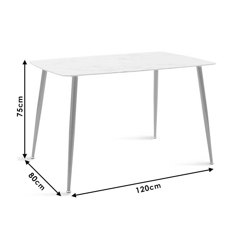 Tavolinë ngrënieje Paris pakoworld xham 8mm model mermeri-golden 120x80x75cm