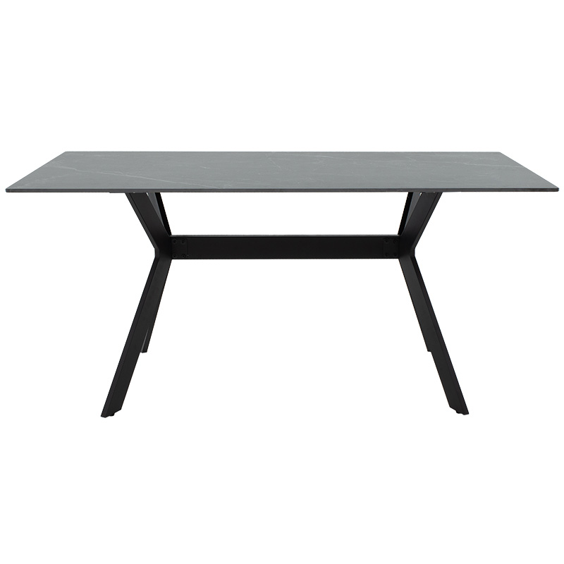 Tavolinë Olivet pakoworld gur i sinterizuar mermer i zi-i zi 180x90 x75cm