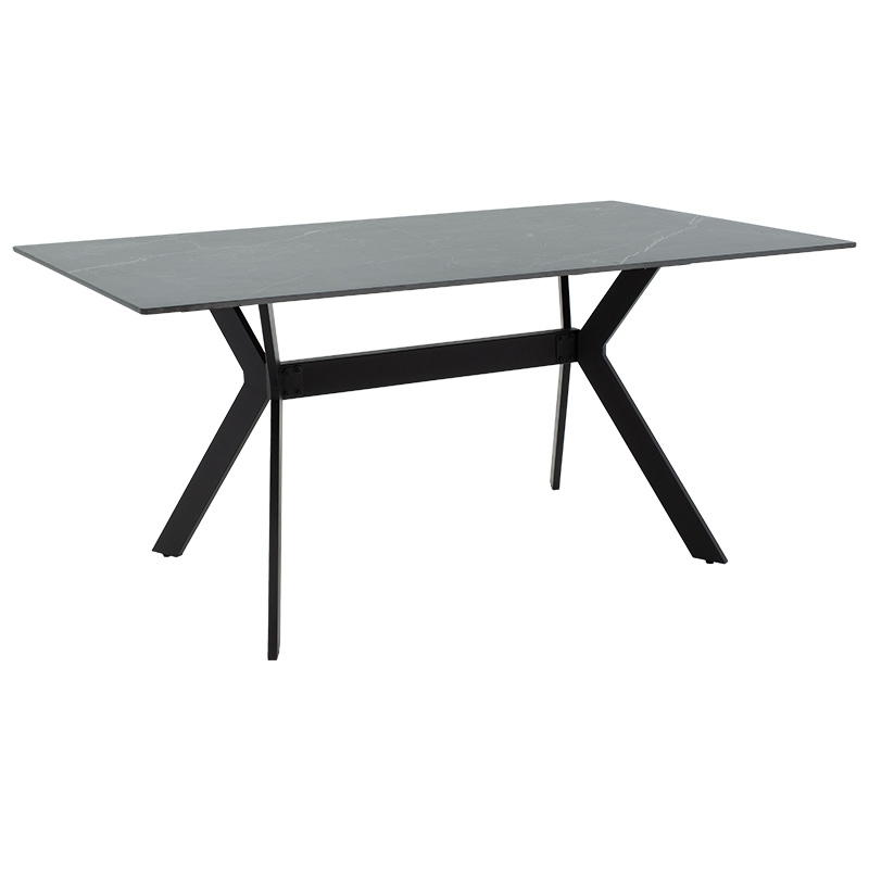 Tavolinë Olivet pakoworld gur i sinterizuar mermer i zi-i zi 180x90 x75cm