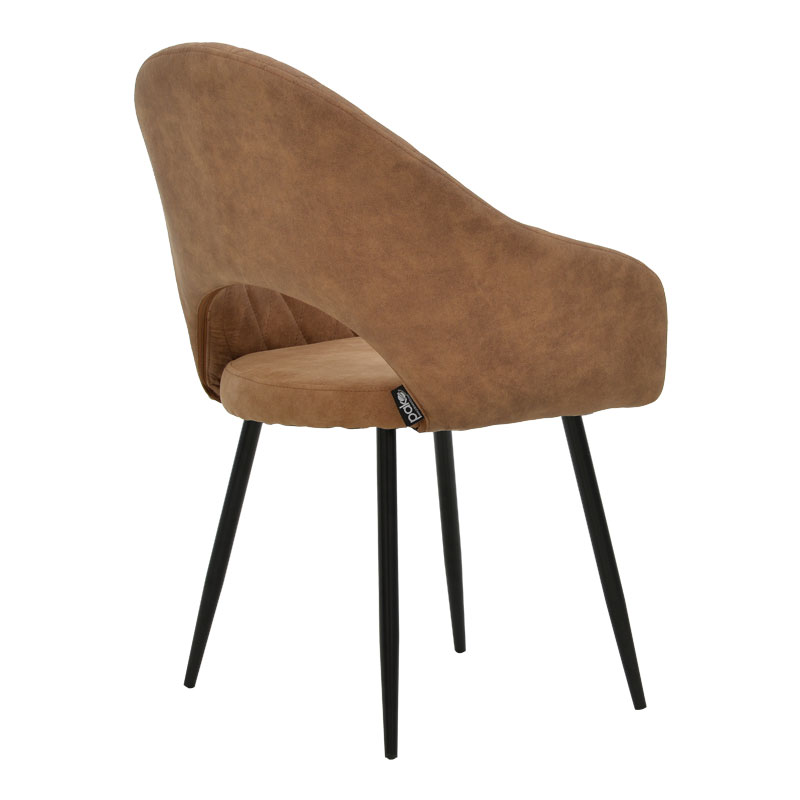 Fotel Macie pakoworld PU kafe antike-e zezë 58x50x85cm
