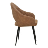 Fotel Macie pakoworld PU kafe antike-e zezë 58x50x85cm