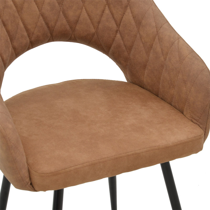 Fotel Macie pakoworld PU kafe antike-e zezë 58x50x85cm
