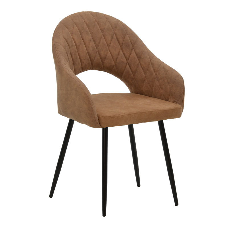 Fotel Macie pakoworld PU kafe antike-e zezë 58x50x85cm