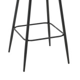 Stol bari Renish pakoworld bouclé gri-këmbë metalike e zezë 51x57x114cm