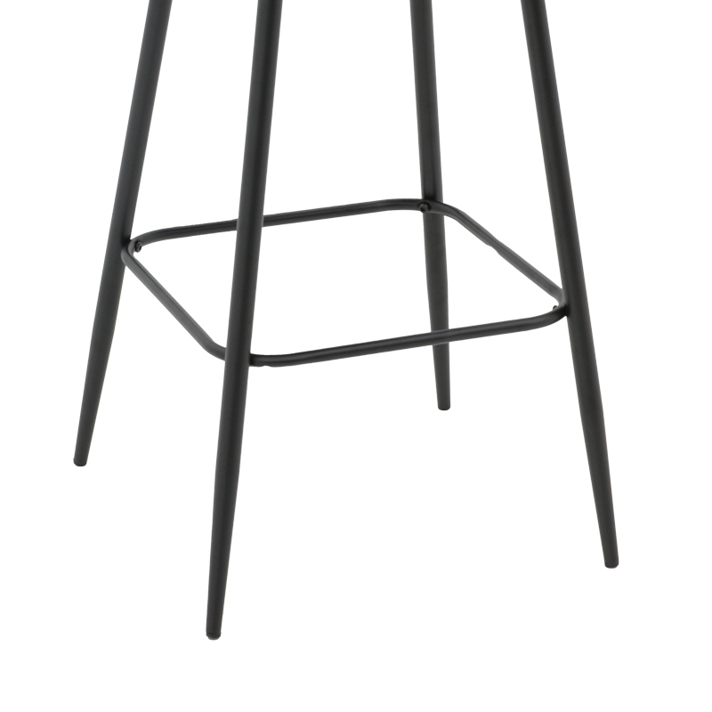 Stol bari Renish pakoworld bouclé gri-këmbë metalike e zezë 51x57x114cm