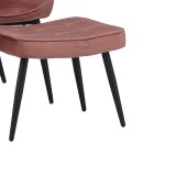 Fotel me mbështetëse këmbësh Dorita pakoworld kadife ngjyrë molle e kalbur-këmbë metal i zi 68.5x76x103cm