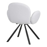 Fotel Garzele Inart pëlhurë e bardhë teddy-këmbë metalike e zezë 68x66x82.5cm