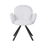 Fotel Garzele Inart pëlhurë e bardhë teddy-këmbë metalike e zezë 68x66x82.5cm