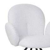 Fotel Garzele Inart pëlhurë e bardhë teddy-këmbë metalike e zezë 68x66x82.5cm