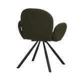 Fotel Garzele Inart pëlhurë teddy jeshile-këmbë metal i zi 68x66x82.5cm