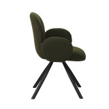 Fotel Garzele Inart pëlhurë teddy jeshile-këmbë metal i zi 68x66x82.5cm