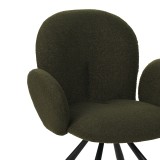 Fotel Garzele Inart pëlhurë teddy jeshile-këmbë metal i zi 68x66x82.5cm