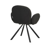 Fotel Garzele Inart pëlhurë e errët gri teddy-këmbë metalike e zezë 68x66x82.5cm