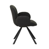 Fotel Garzele Inart pëlhurë e errët gri teddy-këmbë metalike e zezë 68x66x82.5cm