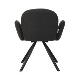 Fotel Garzele Inart pëlhurë e errët gri teddy-këmbë metalike e zezë 68x66x82.5cm