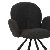 Fotel Garzele Inart pëlhurë e errët gri teddy-këmbë metalike e zezë 68x66x82.5cm