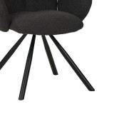 Fotel Garzele Inart pëlhurë e errët gri teddy-këmbë metalike e zezë 68x66x82.5cm