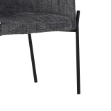Fotel Tolerse Inart pëlhurë gri e çelët-këmbë metal i zi 58x57x80cm