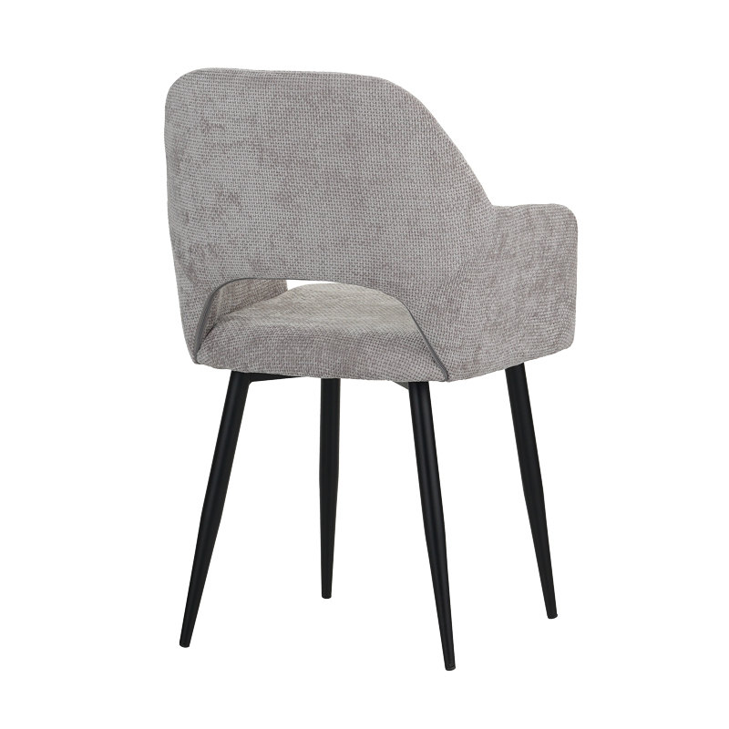 Fotel Factols Inart pëlhurë bezhë-gri-këmbë metal i zi 53x61x84cm