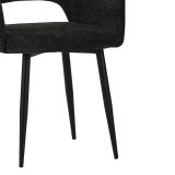 Fotel Factols Inart pëlhurë gri e errët-këmbë metal i zi 53x61x84cm