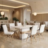 Tavolinë Zoekrin Inart e bardhë mdf 200x100x76cm