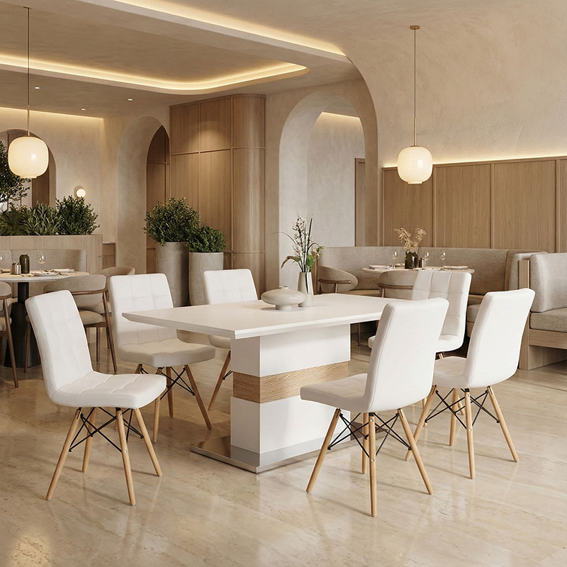 Tavolinë Zoekrin Inart e bardhë mdf 200x100x76cm