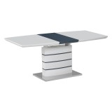 Tavolinë e zgjerueshme Darsile Inart e bardhë me mdf gri-antracit 140-180x90x76cm