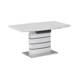 Tavolinë e zgjerueshme Darsile Inart e bardhë me mdf gri-antracit 140-180x90x76cm