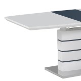 Tavolinë e zgjerueshme Darsile Inart e bardhë me mdf gri-antracit 140-180x90x76cm