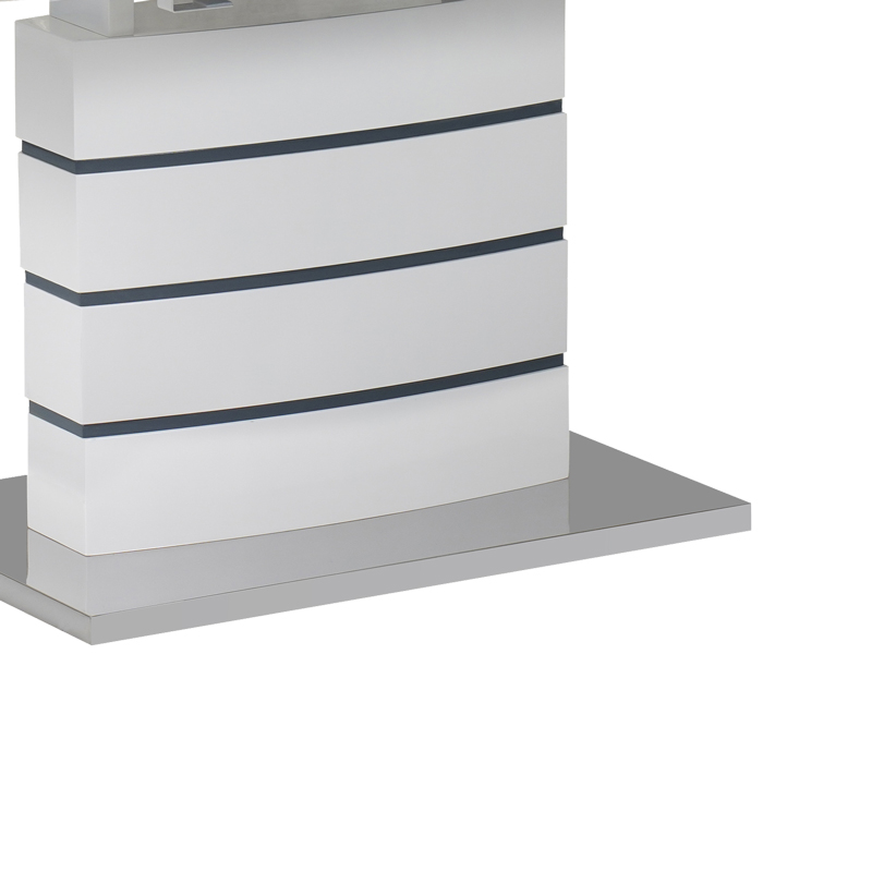 Tavolinë e zgjerueshme Darsile Inart e bardhë me mdf gri-antracit 140-180x90x76cm
