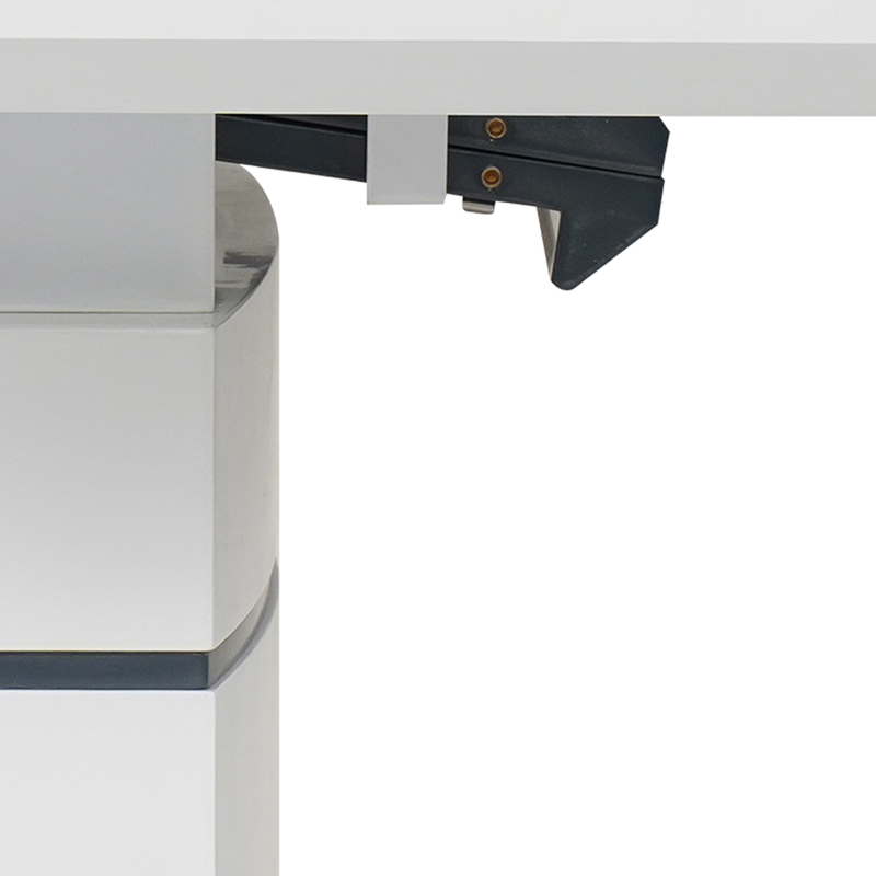 Tavolinë e zgjerueshme Darsile Inart e bardhë me mdf gri-antracit 140-180x90x76cm