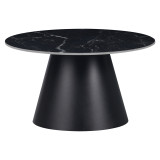 Tavolinë kafeje Fabrin Inart mermer i zi guri i sinterizuar-metal i zi D70x40cm
